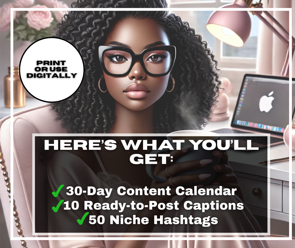 Small Biz Social Media Starter Kit – 30-Day Calendar, 10 Captions, 50 Hashtags